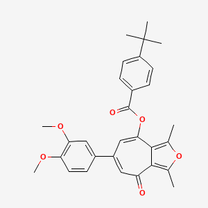 6-(3,4-dimethoxyphenyl)-1,3-dimethyl-4-oxo-4H-cyclohepta[c]furan-8-yl 4-tert-butylbenzoate