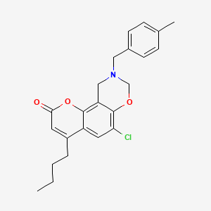 4-butyl-6-chloro-9-(4-methylbenzyl)-9,10-dihydro-2H,8H-chromeno[8,7-e][1,3]oxazin-2-one