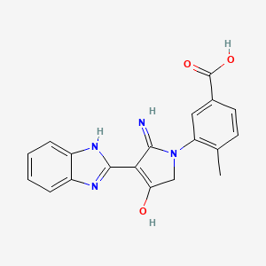 3-[5-Amino-4-(1H-1,3-benzodiazol-2-YL)-3-oxo-2,3-dihydro-1H-pyrrol-1-YL]-4-methylbenzoic acid