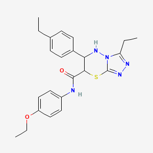 molecular formula C23H27N5O2S B11387804 N-(4-ethoxyphenyl)-3-ethyl-6-(4-ethylphenyl)-6,7-dihydro-5H-[1,2,4]triazolo[3,4-b][1,3,4]thiadiazine-7-carboxamide 