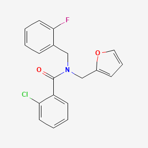 2-chloro-N-(2-fluorobenzyl)-N-(furan-2-ylmethyl)benzamide