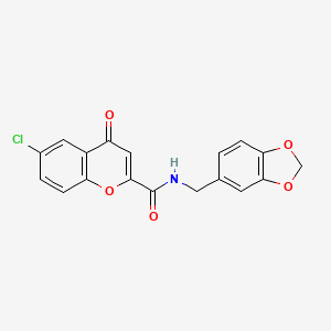 N-(1,3-benzodioxol-5-ylmethyl)-6-chloro-4-oxo-4H-chromene-2-carboxamide