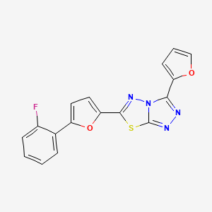 molecular formula C17H9FN4O2S B11387820 6-[5-(2-Fluorophenyl)furan-2-yl]-3-(furan-2-yl)-[1,2,4]triazolo[3,4-b][1,3,4]thiadiazole 