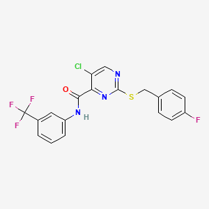 5-chloro-2-[(4-fluorobenzyl)sulfanyl]-N-[3-(trifluoromethyl)phenyl]pyrimidine-4-carboxamide