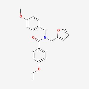 molecular formula C22H23NO4 B11387838 4-ethoxy-N-(furan-2-ylmethyl)-N-(4-methoxybenzyl)benzamide 