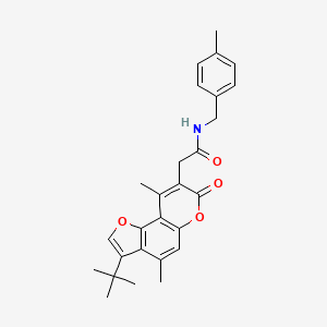 2-(3-tert-butyl-4,9-dimethyl-7-oxo-7H-furo[2,3-f]chromen-8-yl)-N-(4-methylbenzyl)acetamide