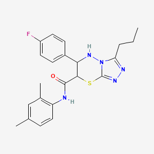 molecular formula C22H24FN5OS B11387860 N-(2,4-dimethylphenyl)-6-(4-fluorophenyl)-3-propyl-6,7-dihydro-5H-[1,2,4]triazolo[3,4-b][1,3,4]thiadiazine-7-carboxamide 