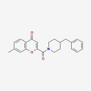 molecular formula C23H23NO3 B11387924 2-[(4-benzylpiperidin-1-yl)carbonyl]-7-methyl-4H-chromen-4-one 