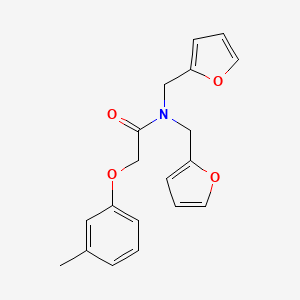 N,N-bis(furan-2-ylmethyl)-2-(3-methylphenoxy)acetamide