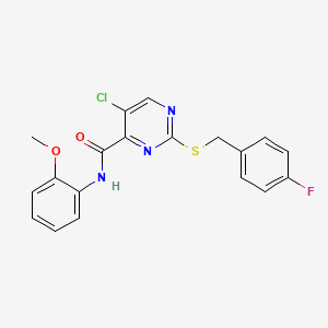 5-chloro-2-[(4-fluorobenzyl)sulfanyl]-N-(2-methoxyphenyl)pyrimidine-4-carboxamide