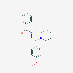 molecular formula C22H28N2O2 B11387976 N-[2-(4-methoxyphenyl)-2-(piperidin-1-yl)ethyl]-4-methylbenzamide 