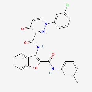 1-(3-chlorophenyl)-N-{2-[(3-methylphenyl)carbamoyl]-1-benzofuran-3-yl}-4-oxo-1,4-dihydropyridazine-3-carboxamide