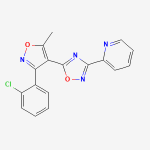 molecular formula C17H11ClN4O2 B11388013 2-{5-[3-(2-Chlorophenyl)-5-methyl-1,2-oxazol-4-yl]-1,2,4-oxadiazol-3-yl}pyridine 