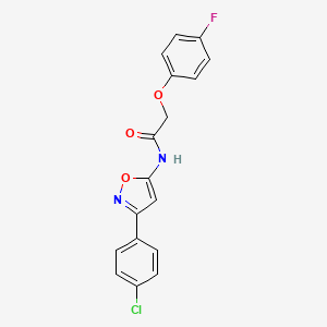 molecular formula C17H12ClFN2O3 B11388017 N-[3-(4-chlorophenyl)-1,2-oxazol-5-yl]-2-(4-fluorophenoxy)acetamide 