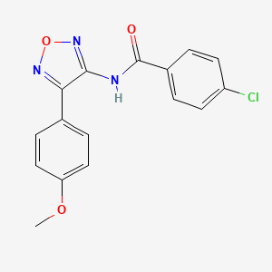 molecular formula C16H12ClN3O3 B11388027 4-chloro-N-[4-(4-methoxyphenyl)-1,2,5-oxadiazol-3-yl]benzamide 