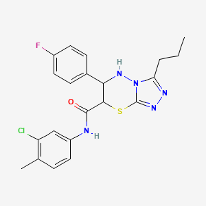 molecular formula C21H21ClFN5OS B11388047 N-(3-chloro-4-methylphenyl)-6-(4-fluorophenyl)-3-propyl-6,7-dihydro-5H-[1,2,4]triazolo[3,4-b][1,3,4]thiadiazine-7-carboxamide 