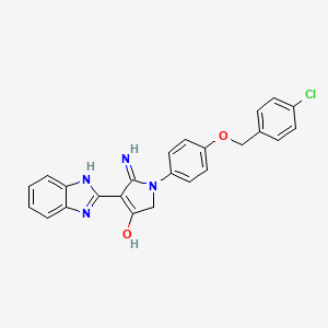 molecular formula C24H19ClN4O2 B11388051 5-Amino-4-(1H-1,3-benzodiazol-2-YL)-1-{4-[(4-chlorophenyl)methoxy]phenyl}-2,3-dihydro-1H-pyrrol-3-one 