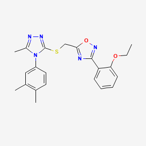 5-({[4-(3,4-dimethylphenyl)-5-methyl-4H-1,2,4-triazol-3-yl]sulfanyl}methyl)-3-(2-ethoxyphenyl)-1,2,4-oxadiazole