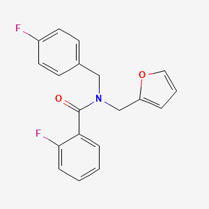 molecular formula C19H15F2NO2 B11388057 2-fluoro-N-(4-fluorobenzyl)-N-(furan-2-ylmethyl)benzamide 