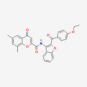 molecular formula C29H23NO6 B11388080 N-[2-(4-ethoxybenzoyl)-1-benzofuran-3-yl]-6,8-dimethyl-4-oxo-4H-chromene-2-carboxamide 