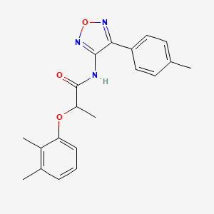 molecular formula C20H21N3O3 B11388085 2-(2,3-dimethylphenoxy)-N-[4-(4-methylphenyl)-1,2,5-oxadiazol-3-yl]propanamide 