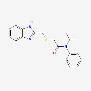 molecular formula C19H21N3OS B11388087 2-[(1H-benzimidazol-2-ylmethyl)sulfanyl]-N-phenyl-N-(propan-2-yl)acetamide 