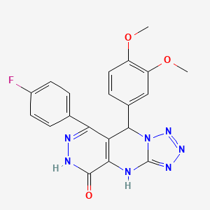 8-(3,4-dimethoxyphenyl)-10-(4-fluorophenyl)-2,4,5,6,7,11,12-heptazatricyclo[7.4.0.03,7]trideca-1(9),3,5,10-tetraen-13-one