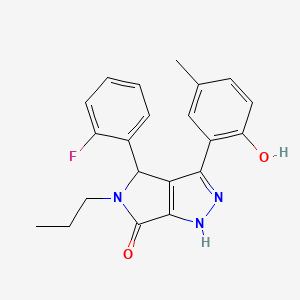 molecular formula C21H20FN3O2 B11388123 4-(2-fluorophenyl)-3-(2-hydroxy-5-methylphenyl)-5-propyl-4,5-dihydropyrrolo[3,4-c]pyrazol-6(1H)-one 