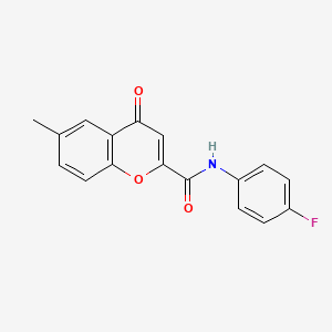 molecular formula C17H12FNO3 B11388139 N-(4-fluorophenyl)-6-methyl-4-oxo-4H-chromene-2-carboxamide 