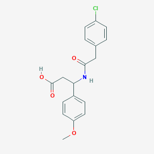 molecular formula C18H18ClNO4 B11388181 3-{[(4-Chlorophenyl)acetyl]amino}-3-(4-methoxyphenyl)propanoic acid 