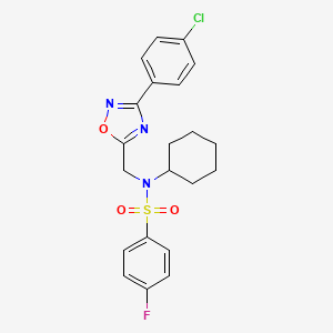 N-{[3-(4-chlorophenyl)-1,2,4-oxadiazol-5-yl]methyl}-N-cyclohexyl-4-fluorobenzenesulfonamide