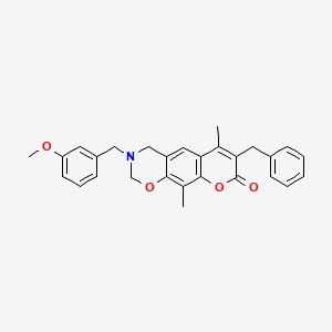 7-benzyl-3-(3-methoxybenzyl)-6,10-dimethyl-3,4-dihydro-2H,8H-chromeno[6,7-e][1,3]oxazin-8-one