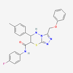 molecular formula C25H22FN5O2S B11388204 N-(4-fluorophenyl)-6-(4-methylphenyl)-3-(phenoxymethyl)-6,7-dihydro-5H-[1,2,4]triazolo[3,4-b][1,3,4]thiadiazine-7-carboxamide 