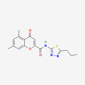 molecular formula C17H17N3O3S B11388206 5,7-dimethyl-4-oxo-N-(5-propyl-1,3,4-thiadiazol-2-yl)-4H-chromene-2-carboxamide 