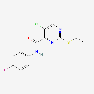 molecular formula C14H13ClFN3OS B11388208 5-chloro-N-(4-fluorophenyl)-2-(propan-2-ylsulfanyl)pyrimidine-4-carboxamide 