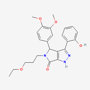 molecular formula C24H27N3O5 B11388224 4-(3,4-dimethoxyphenyl)-5-(3-ethoxypropyl)-3-(2-hydroxyphenyl)-4,5-dihydropyrrolo[3,4-c]pyrazol-6(1H)-one 