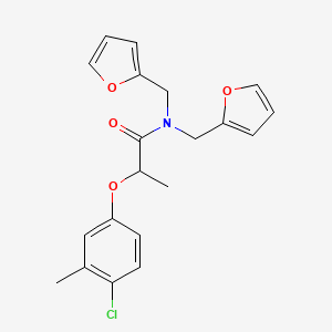 2-(4-chloro-3-methylphenoxy)-N,N-bis(furan-2-ylmethyl)propanamide