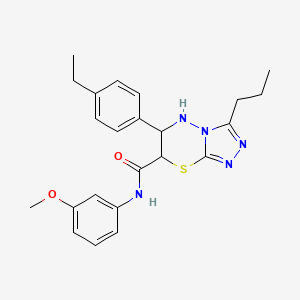 molecular formula C23H27N5O2S B11388236 6-(4-ethylphenyl)-N-(3-methoxyphenyl)-3-propyl-6,7-dihydro-5H-[1,2,4]triazolo[3,4-b][1,3,4]thiadiazine-7-carboxamide 