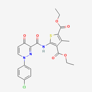 molecular formula C22H20ClN3O6S B11388239 Diethyl 5-({[1-(4-chlorophenyl)-4-oxo-1,4-dihydropyridazin-3-yl]carbonyl}amino)-3-methylthiophene-2,4-dicarboxylate 