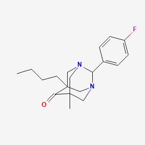 molecular formula C19H25FN2O B11388250 5-Butyl-2-(4-fluorophenyl)-7-methyl-1,3-diazatricyclo[3.3.1.1~3,7~]decan-6-one 