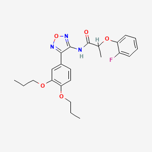 molecular formula C23H26FN3O5 B11388254 N-[4-(3,4-dipropoxyphenyl)-1,2,5-oxadiazol-3-yl]-2-(2-fluorophenoxy)propanamide 