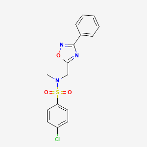 4-chloro-N-methyl-N-[(3-phenyl-1,2,4-oxadiazol-5-yl)methyl]benzenesulfonamide