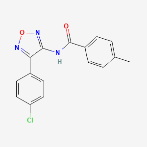 molecular formula C16H12ClN3O2 B11388265 N-[4-(4-chlorophenyl)-1,2,5-oxadiazol-3-yl]-4-methylbenzamide 