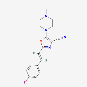 2-[(E)-2-(4-fluorophenyl)ethenyl]-5-(4-methylpiperazin-1-yl)-1,3-oxazole-4-carbonitrile