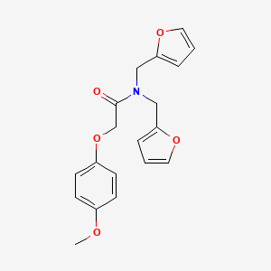 molecular formula C19H19NO5 B11388303 N,N-bis(2-furylmethyl)-2-(4-methoxyphenoxy)acetamide 