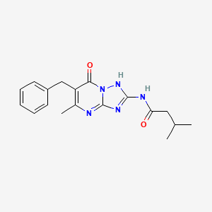 N-(6-benzyl-5-methyl-7-oxo-4,7-dihydro[1,2,4]triazolo[1,5-a]pyrimidin-2-yl)-3-methylbutanamide