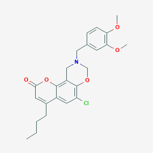 4-butyl-6-chloro-9-(3,4-dimethoxybenzyl)-9,10-dihydro-2H,8H-chromeno[8,7-e][1,3]oxazin-2-one