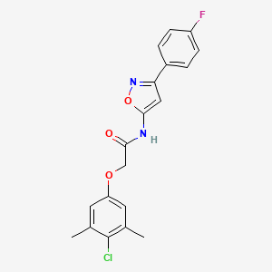 2-(4-chloro-3,5-dimethylphenoxy)-N-[3-(4-fluorophenyl)-1,2-oxazol-5-yl]acetamide