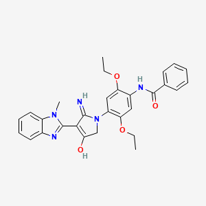 N-(4-(5-amino-4-(1-methyl-1H-benzo[d]imidazol-2-yl)-3-oxo-2,3-dihydro-1H-pyrrol-1-yl)-2,5-diethoxyphenyl)benzamide