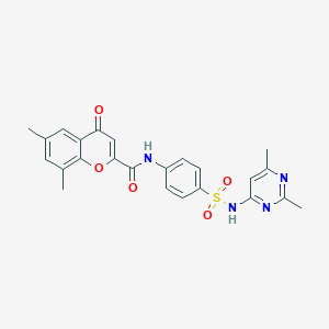 molecular formula C24H22N4O5S B11388361 N-{4-[(2,6-dimethylpyrimidin-4-yl)sulfamoyl]phenyl}-6,8-dimethyl-4-oxo-4H-chromene-2-carboxamide 